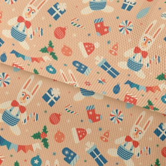 Retro Christmas Bunny Waterproof Oxford