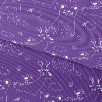 Hand Drawn Cute Animal Doodles Waterproof Oxford