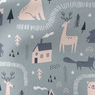 Arctic Animals On A Snowy Nigh Waterproof Canvas