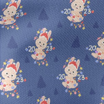 Cute Rabbit With Christmas Dec Waterproof Canvas