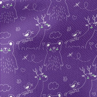 Hand Drawn Cute Animal Doodles Waterproof Canvas