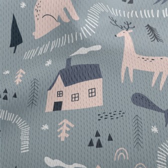 Arctic Animals On A Snowy Nigh Athletic Mesh Flat Back