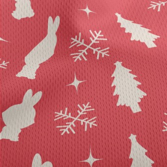 Christmas Bunny Silhouette Athletic Mesh Flat Back