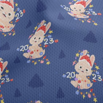 Cute Rabbit With Christmas Dec Athletic Mesh Flat Back