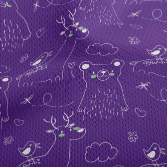 Hand Drawn Cute Animal Doodles Athletic Mesh Flat Back
