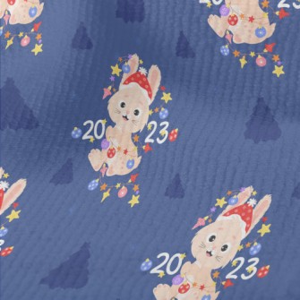 Cute Rabbit With Christmas Dec Terry