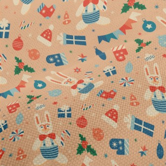 Retro Christmas Bunny Performance Linen