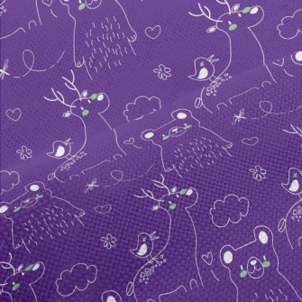 Hand Drawn Cute Animal Doodles Performance Linen