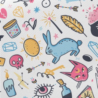 Colorful Witchcraft Elements Twill