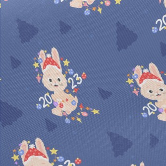 Cute Rabbit With Christmas Dec Twill