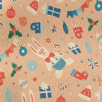 Retro Christmas Bunny Standard Corduroy