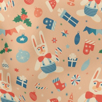 Retro Christmas Bunny Stretch Ponte