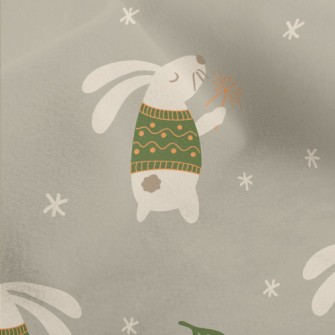Rabbit Playing With Fairy Wand Micro Fleece