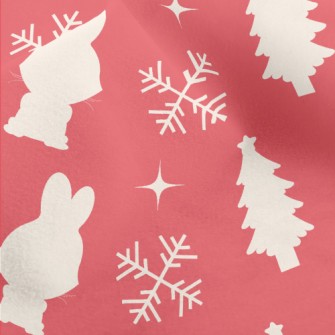 Christmas Bunny Silhouette Micro Fleece