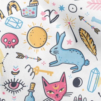 Colorful Witchcraft Elements Micro Fleece