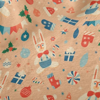 Retro Christmas Bunny Minky