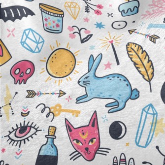 Colorful Witchcraft Elements Minky