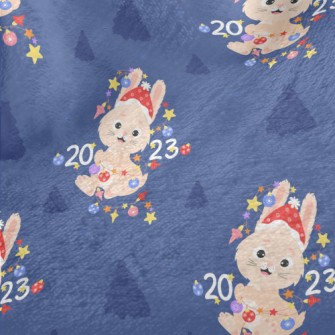 Cute Rabbit With Christmas Dec Minky