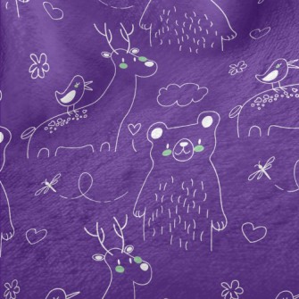 Hand Drawn Cute Animal Doodles Minky