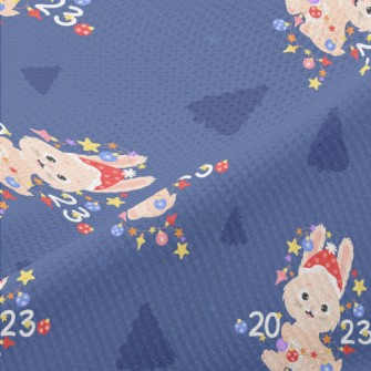 Cute Rabbit With Christmas Dec Piqué