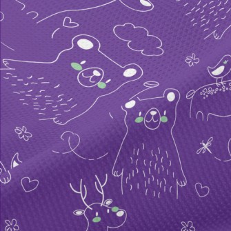 Hand Drawn Cute Animal Doodles Piqué