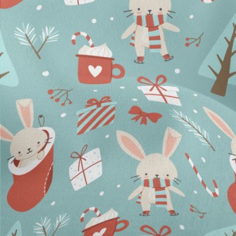 Merry Christmas Bunny Lightweight Performance Linen