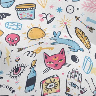 Colorful Witchcraft Elements Lightweight Performance Linen