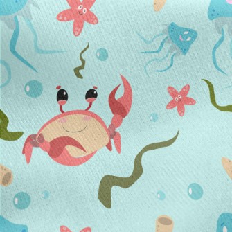 Cartoon Ocean World Jersey Backed Fleece