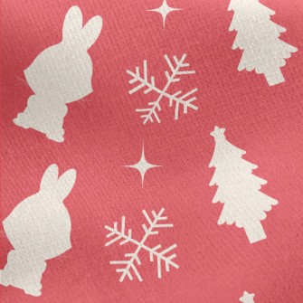 Christmas Bunny Silhouette Jersey Backed Fleece