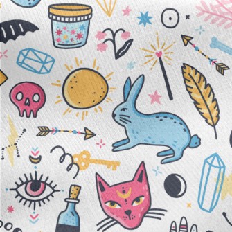 Colorful Witchcraft Elements Jersey Backed Fleece