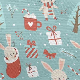 Merry Christmas Bunny Pongee