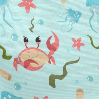 Cartoon Ocean World Pongee