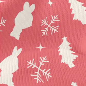 Christmas Bunny Silhouette Stretch Jersey