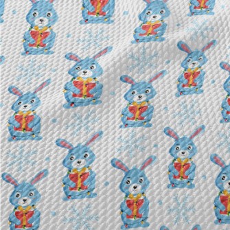 Bunny With Christmas Decoratio Birdseye Piqué