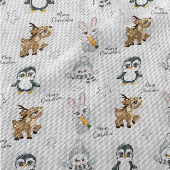 Antarctic Animal Christmas Birdseye Piqué