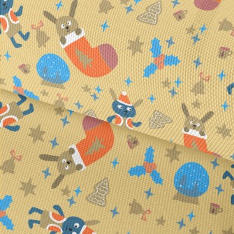 Festive Cute Rabbit Waterproof Oxford