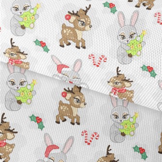 Christmas Reindeer And Rabbit Waterproof Oxford