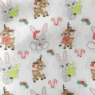 Christmas Reindeer And Rabbit Waterproof Canvas