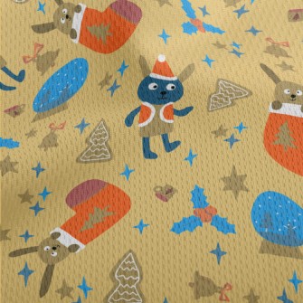 Festive Cute Rabbit Athletic Mesh Flat Back