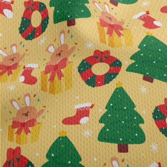Cartoon Bunny Christmas Gift Athletic Mesh Flat Back