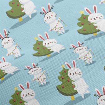 Bunny Decorating The Christmas Performance Linen