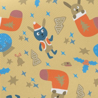 Festive Cute Rabbit Twill