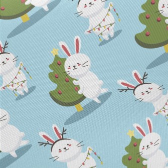 Bunny Decorating The Christmas Twill