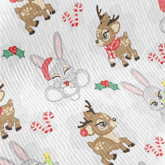 Christmas Reindeer And Rabbit Standard Corduroy