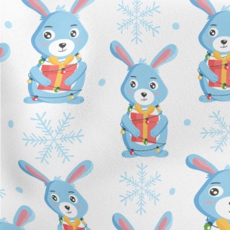 Bunny With Christmas Decoratio Stretch Ponte