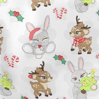 Christmas Reindeer And Rabbit Stretch Ponte