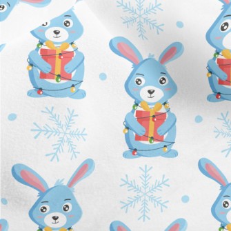 Bunny With Christmas Decoratio Micro Fleece