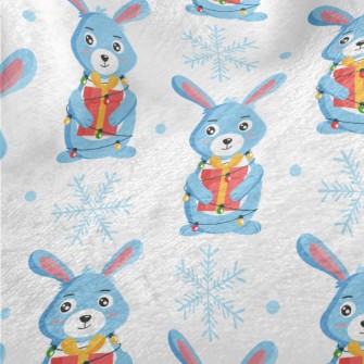 Bunny With Christmas Decoratio Minky