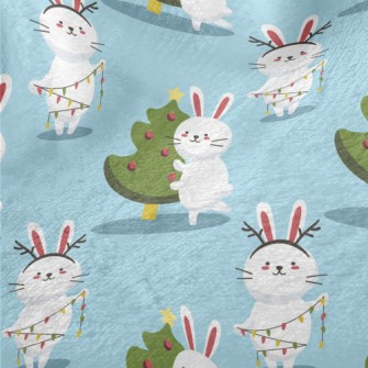 Bunny Decorating The Christmas Minky