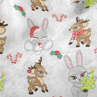 Christmas Reindeer And Rabbit Minky